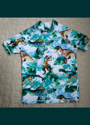 Плавательная футболка солнцезащитная динозавры