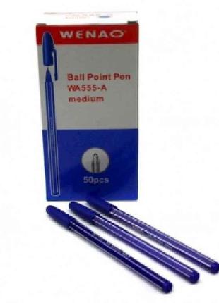 Ручка кулькова синій №ША555-А стрижень смугастий корпус (50шт)...