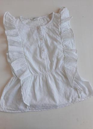 Блуза на дівчинку 7-9 років біла сорочка