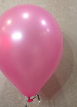 Кулька повітряний рожевий металік , 26см.