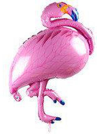 Шар фольгированный розовый фигура  "  фламинго "  105см.*51см.