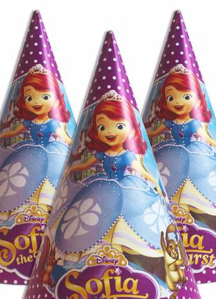 Колпачки  для детского дня рождения "принцесса софия  "