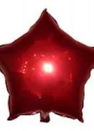Шар "красная звезда" фольгированный  -45 см. диаметр
