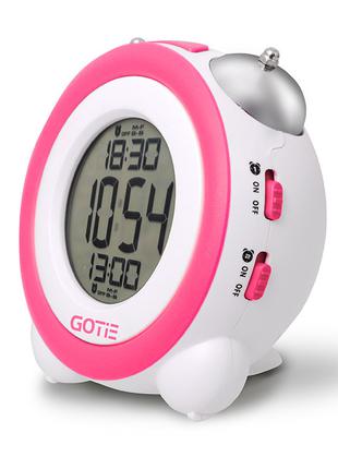 Электронный будильник Gotie GBE-200R белый-розовий