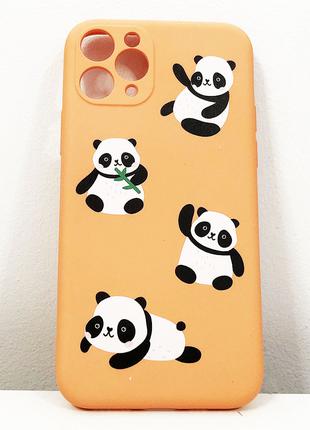Чехол для Apple Iphone 11 Pro панда .Цвет: персиковый
