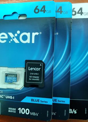 Lexar MicroSDXC High-Performance 633x  64Gb, + адаптер