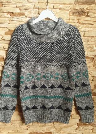 Теплая кофта/свитер/пуловер с воротом kiabi (франция) на 7-8 л...