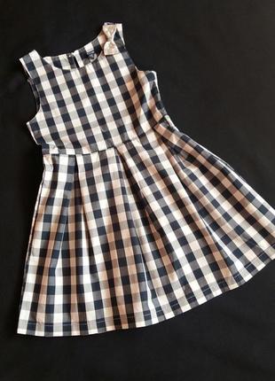 Нарядное платье в клетку kiabi (франция) на 5-6 лет (размер 11...