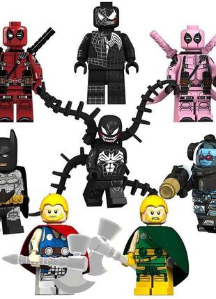 Фигурки супергероев Мстители Марвел дедпул, веном для лего lego