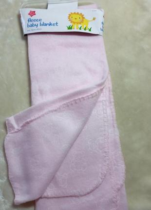 Детское одеяло. накидка. . нежно розовый цвет  узор мишка. фли...
