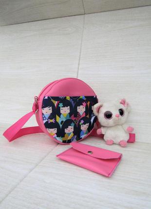 Супер мила рожева сумочка handmade для малятка + гаманець в по...