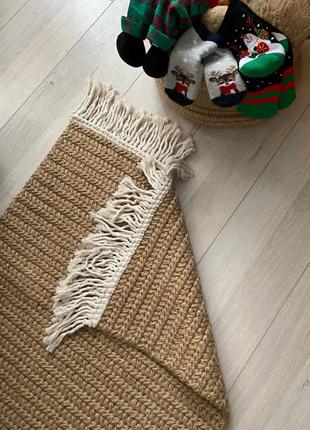 Килим із джута, бохо коврик, плетена килимова доріжка
