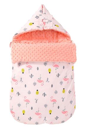Конверт-одеяло Lovely Baby Lesko J21 Flamingo для малыша новор...