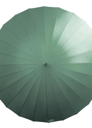 Механический зонт Lesko T-1001 Green 24 спицы однотонный анти-...