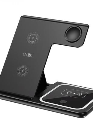 Док-станция XO 15W Quick Charge 3в1 для iPhone/Samsung/Apple Watc