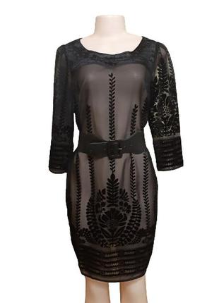 Нарядное черное прозрачное платье marks&spencer