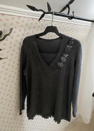 Стильний светр вовни мериноса італія