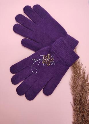 Одинарные рукавички для девочек перчатки детские на девочку с ...