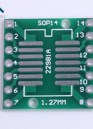 Адаптер макетная плата переходник PCB SOIC14-SOP14-TSSSOP14 ->...