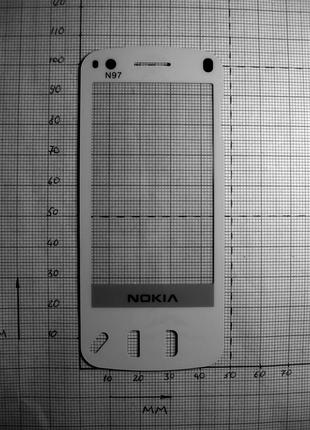 Тачскрин, сенсор, стекло для China Nokia N97 47x107 белый (#1333)
