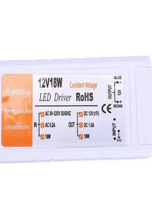 Блок питания БП для LED лент 220V - 12V 1.5A 18W