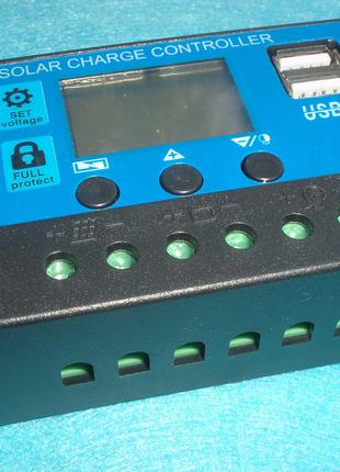 Солнечный контроллер заряда RBL-10A 24V-12V 10A с дисплеем + 2...
