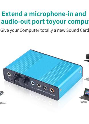 USB внешняя звуковая карта Kebidu Sound Card 6 канальная SPDIF...
