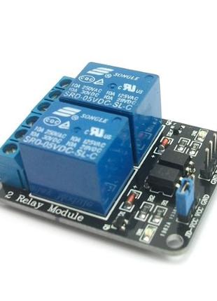 Модуль реле 5V 2 канальный Arduino ARM AVR PIC DSP Electronic ...