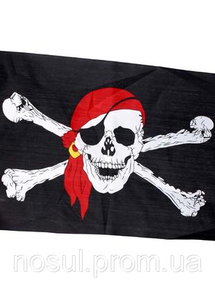 Пиратский флаг "Веселый Роджер с красной банданой" (48*30 см)