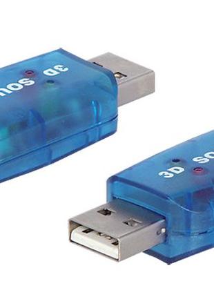 USB звуковая 5.1 (чипсет 6911) аудио адаптер sound для ПК, ноу...