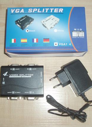 Сплиттер VGA D-Sub 15 DE15 DB15HD 4-х портовый дублликатор уси...