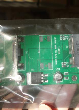Переходник SATA - mSATA mini PCI-e SSD 50 мм адаптер жесткий д...