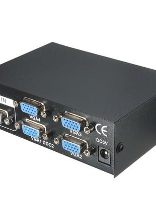 VGA сплиттер , разветвитель на 4 порта 150 МГц 1 вход-4 выходов