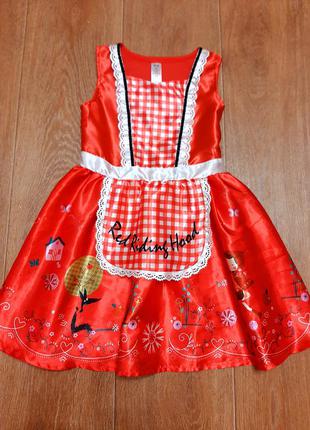 Платье красная шапочка р. 5-6 110-116  костюм карнавальный нов...