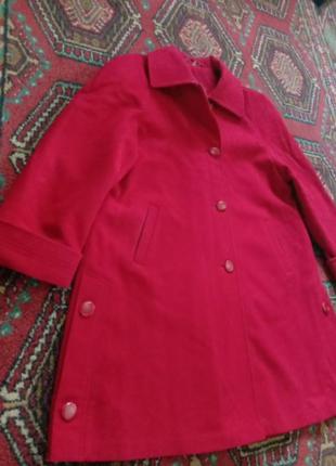 Kristy красное-вишновое женское пальто шерсть 52-54р