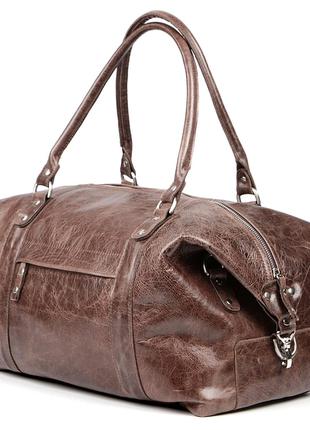 Винтажная дорожная сумка SHVIGEL натуральная кожа коричневая (...