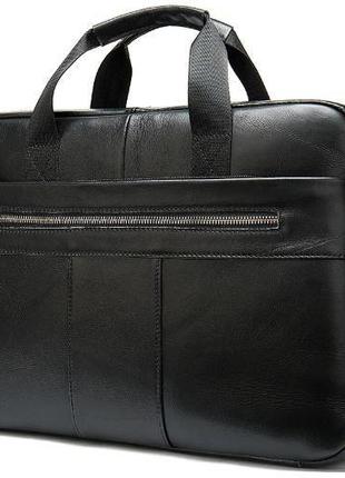 Деловая мужская сумка из зернистой кожи Vintage 14886 Черная, ...
