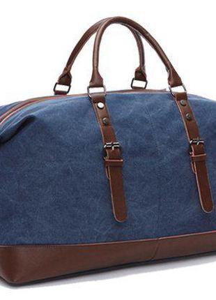 Дорожная сумка текстильная средняя Vintage 20084 синяя