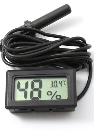 Цифровой термометр / гигрометр с выносным датчиком (WSD12) черный