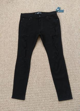 Hollister джинсы рваные skinny оригинал (w34 l30) новые