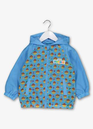 Куртка дождевик голубая  принт  на мальчика на 2-3года.