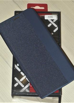 Чохол DEF для Samsung A207 A20s Book case Fabric PU Blue 0615