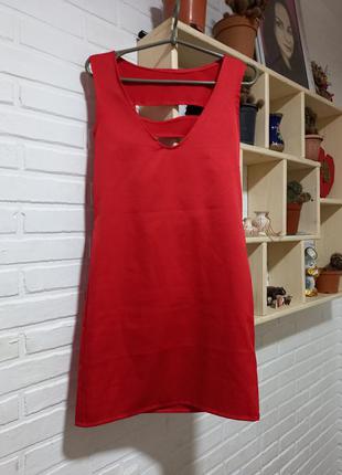 Яркое стрейчевое красное платье hand made