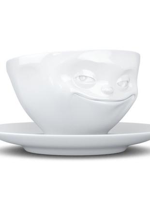 Чашка с блюдцем для кофе Tassen "хитрая улыбка" (200 мл), фарфор