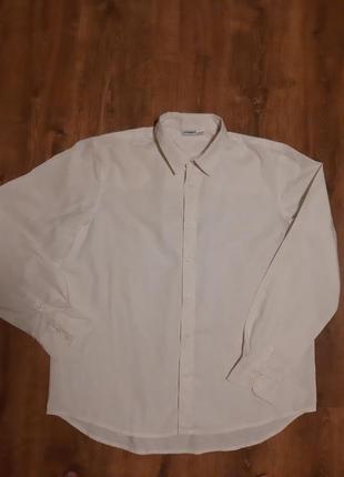Льняная белая рубашка от livergy. замер: плечи 51см, пог 61см.