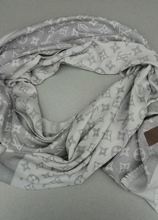 Женский кашемировый шарф в стиле louis vuitton серый