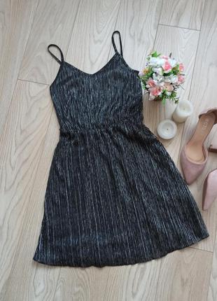 Черное блестящее вечернее платье, сарафан, р.s