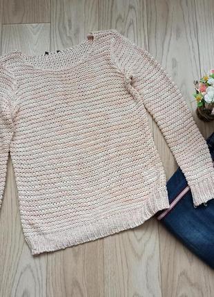 Плотный розовый свитер крупная вязка, р.м