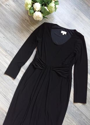 Черное женское базовое платье большой размер батал 50 /52