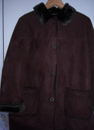 Куртка-дубленка женская из эко замши размер м